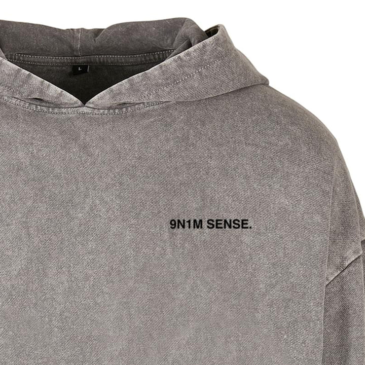 9N1M Sense Change Acid Washed Hoodie asphalt