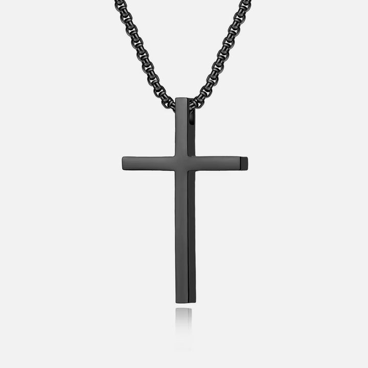 Simple Cross Pendant Chain black - Shop-Tetuan