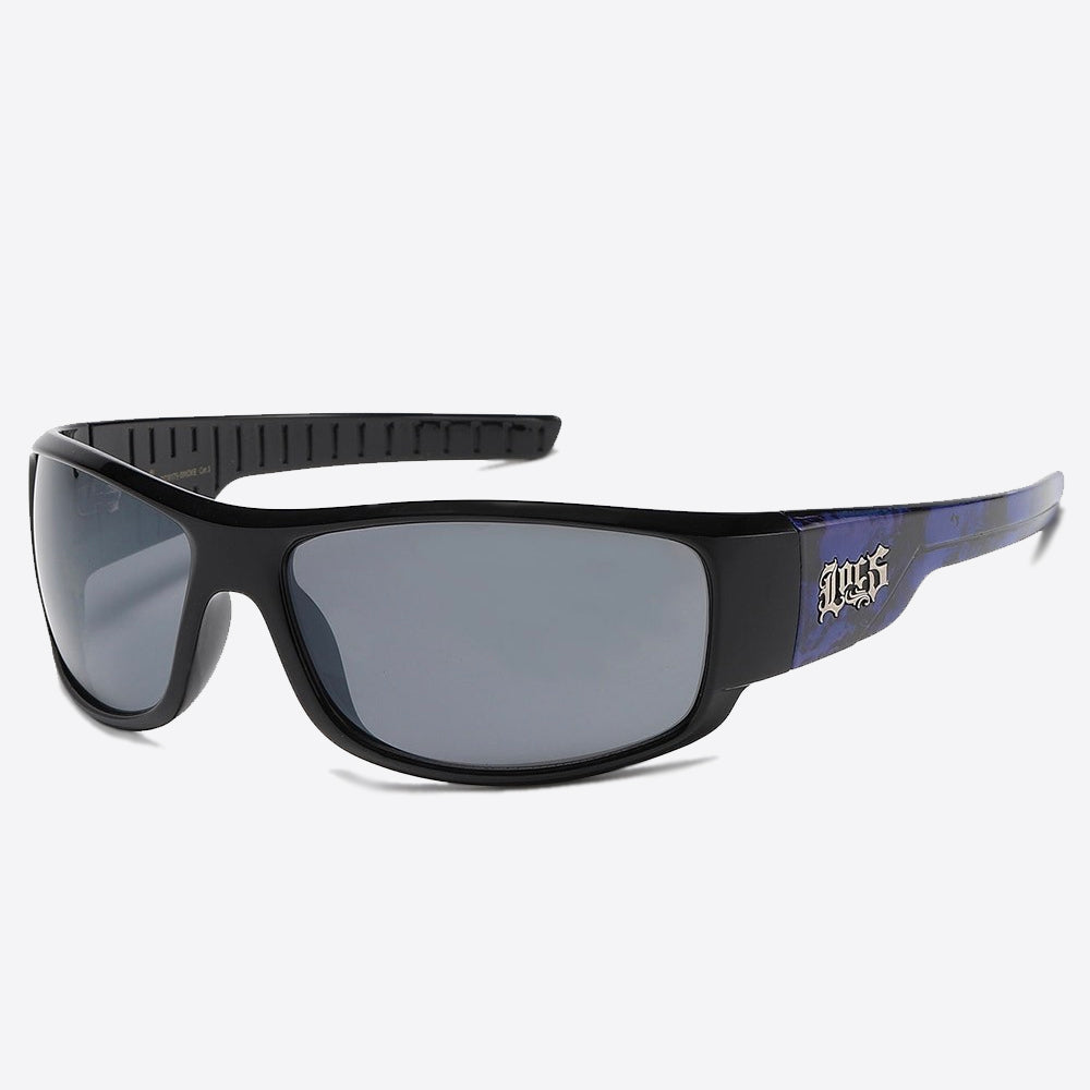 Locs Oval Smoke Sunglasses blk/blue - Shop-Tetuan