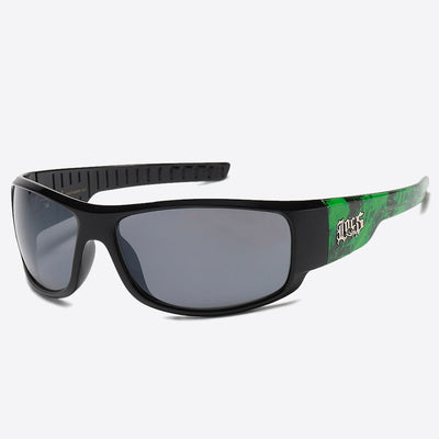 Locs Oval Smoke Sunglasses blk/green - Shop-Tetuan