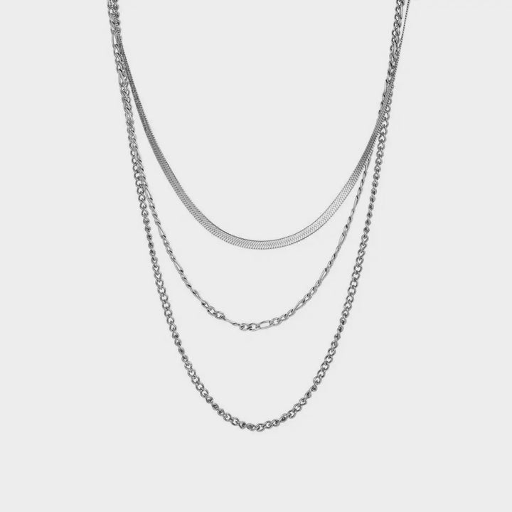 Multi-Layer Snake Chain Necklace steel - Shop-Tetuan