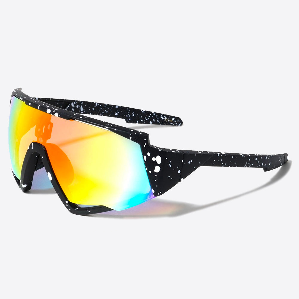 Shield Paint Splatter Sunglasses black/yellow - Shop-Tetuan