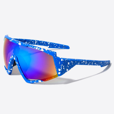 Shield Paint Splatter Sunglasses blue - Shop-Tetuan