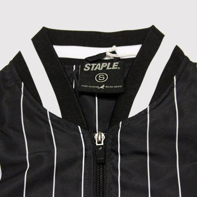 Staple Pinstripe Baseball jacket black - Shop-Tetuan