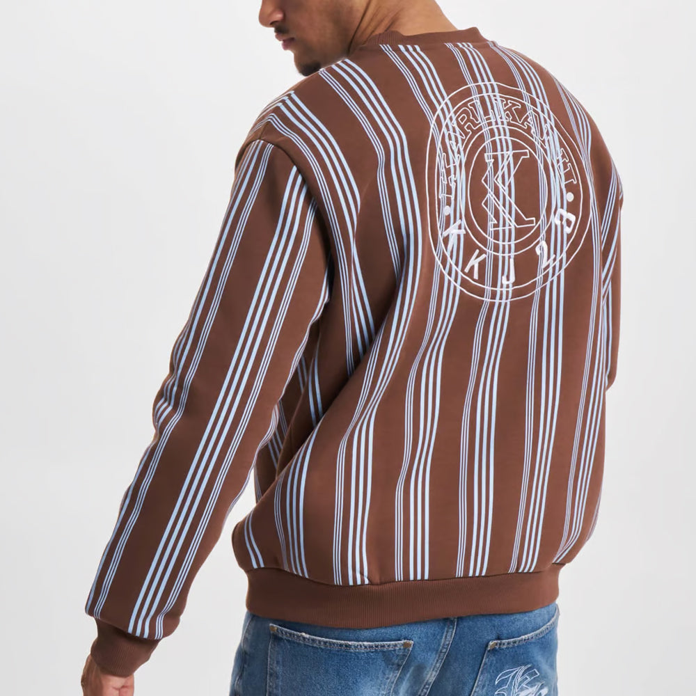 Karl Kani Small Signature Striped Crew brown/light blue
