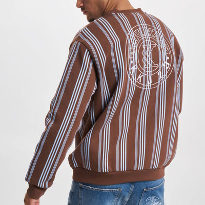 Karl Kani Small Signature Striped Crew brown/light blue