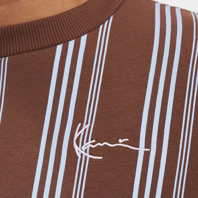 Karl Kani Small Signature Striped Crew brown/light blue