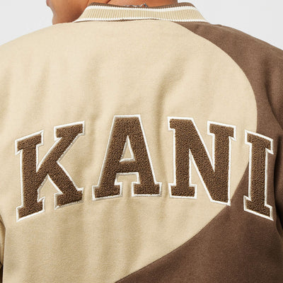 Karl Kani Retro Patch Wavy Block College Jacket brown/sand/off white