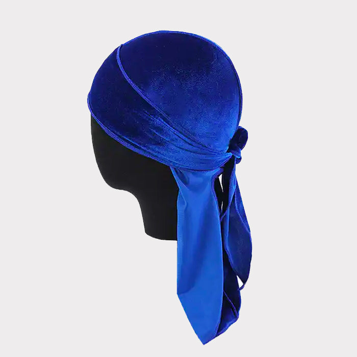 Luxury Velvet Du-Rag royal blue - Shop-Tetuan