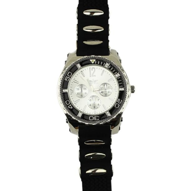 Softech Round Silicone Strap Watch black/silver - Shop-Tetuan