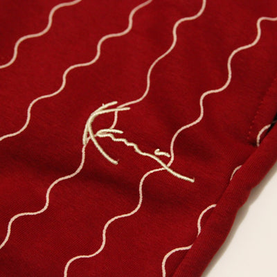 Karl Kani Small Signature Ziczac Pinstripe relaxed fit sweatpants dark red/off white - Shop-Tetuan