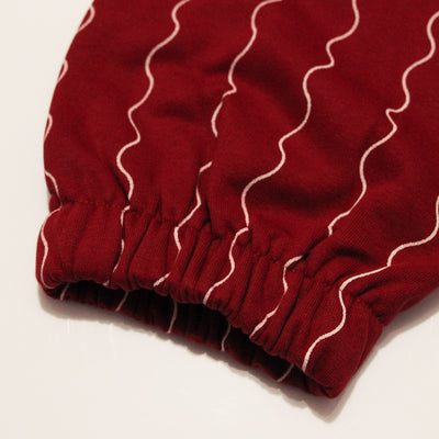 Karl Kani Small Signature Ziczac Pinstripe relaxed fit sweatpants dark red/off white - Shop-Tetuan