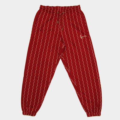 Karl Kani Small Signature Ziczac Pinstripe relaxed fit sweatpants dark red/off white - Shop-Tetuan