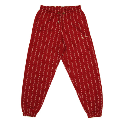 Karl Kani Small Signature Ziczac Pinstripe relaxed fit sweatpants dark red/off white - Shop-Tetuan