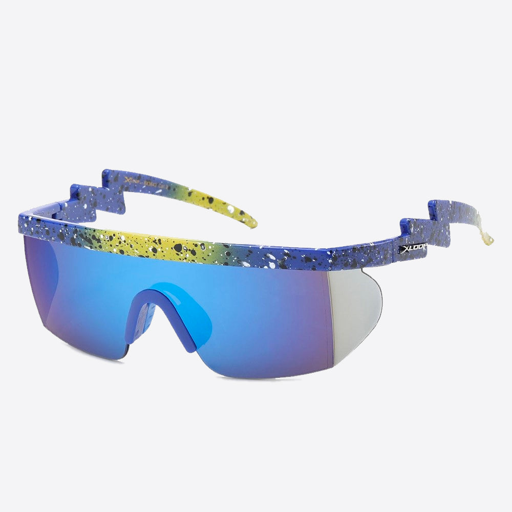 X-Loop Shield Zigzag Sunglasses blue/yellow - Shop-Tetuan