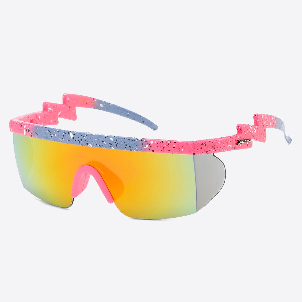 X-Loop Shield Zigzag Sunglasses pink/grey - Shop-Tetuan