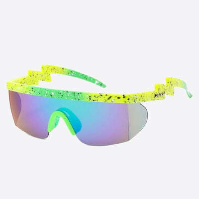 X-Loop Shield Zigzag Sunglasses yellow/green - Shop-Tetuan