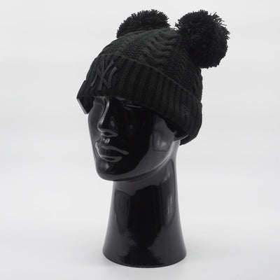 New Era Double Pom Cuff beanie NY Yankees black