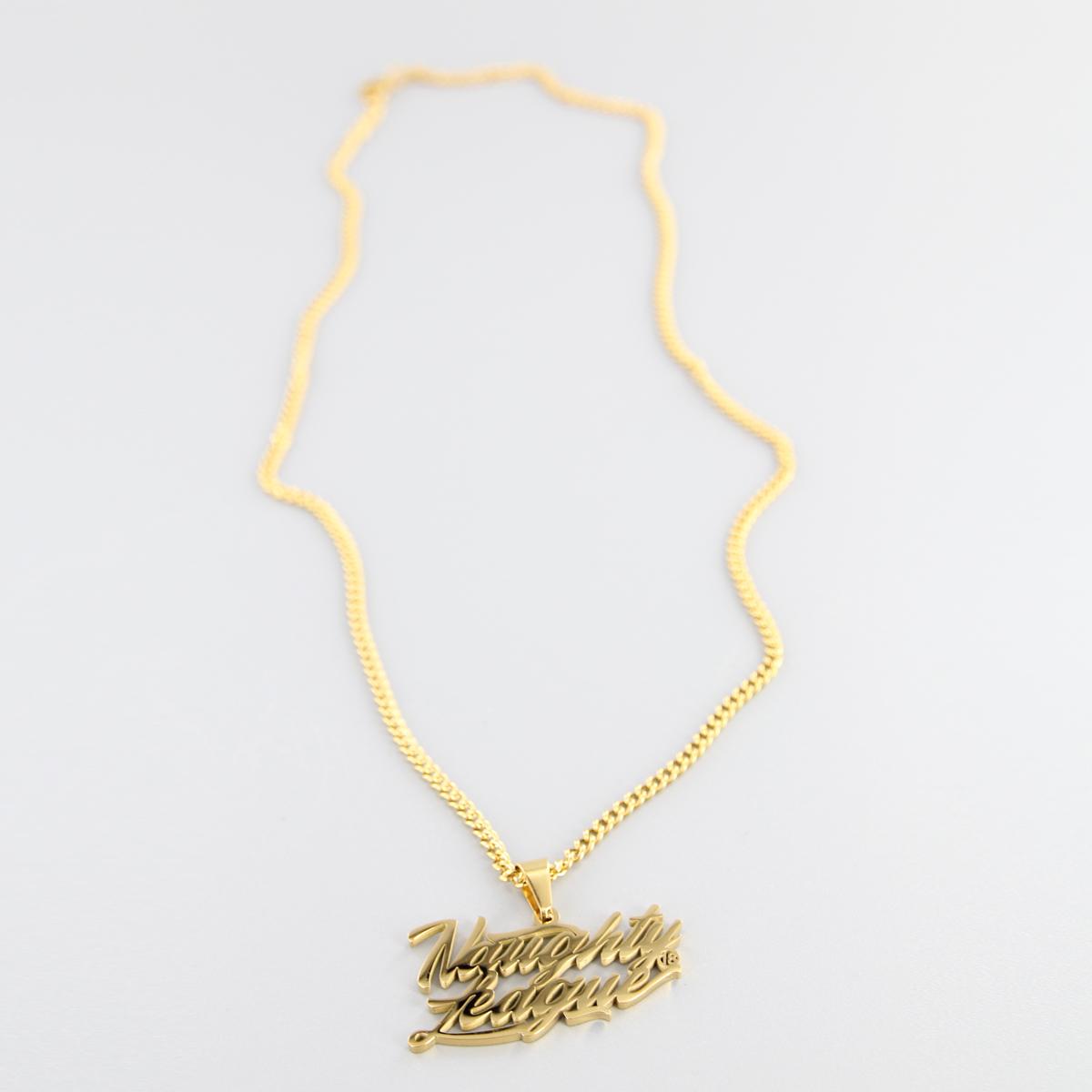 Naughty League Branded Logo Necklace steel/gold