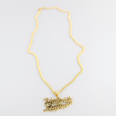 Naughty League Branded Logo Necklace steel/gold