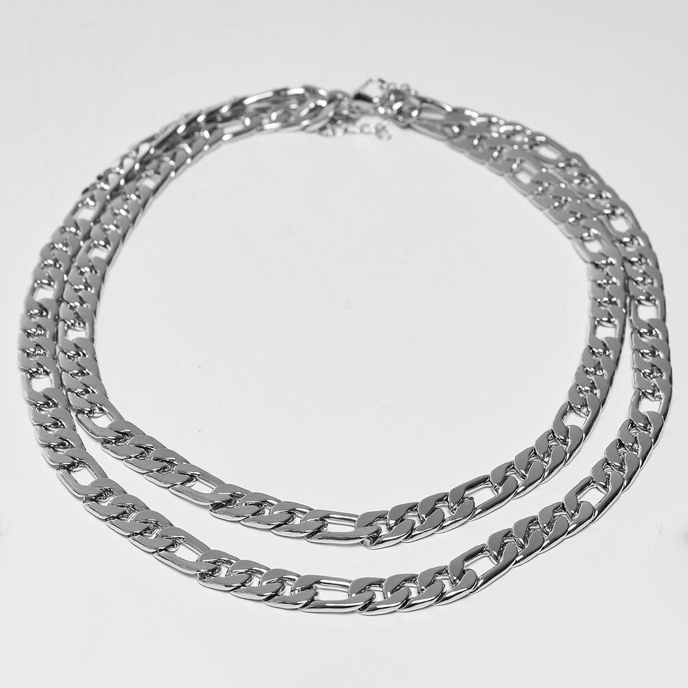 Urban Classics Figaro Layering Necklace silver