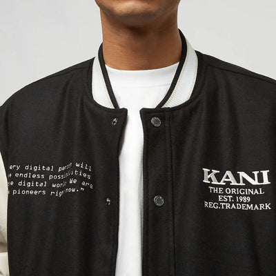 Karl Kani Retro Block College Jacket black/light sand - Shop-Tetuan