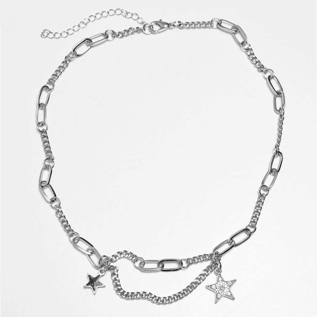 Urban Classics Crystal Stars Necklace silver - Shop-Tetuan