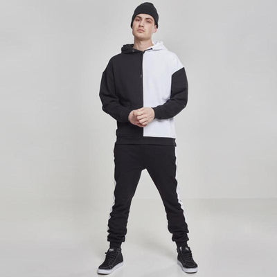 Urban Classics Oversized Harlequin Hoody blk/wht