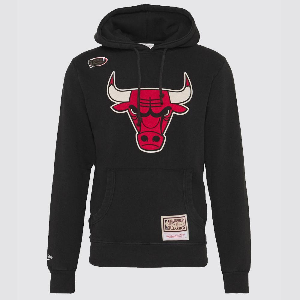 Mitchell & Ness Worn Logo Hoody C Bulls black - Shop-Tetuan