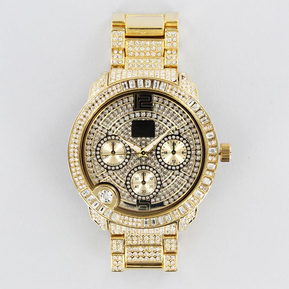 NY London Silver Crystals watch gold - Shop-Tetuan