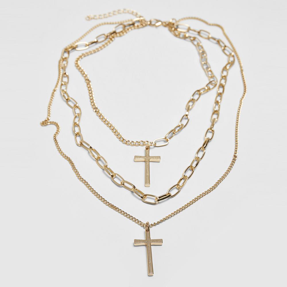 Urban Classics Layering Cross Necklace gold