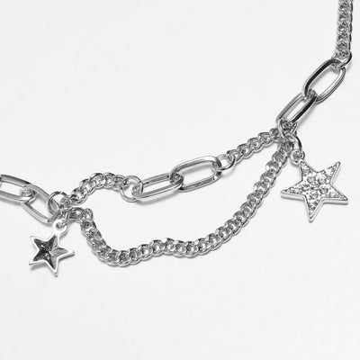 Urban Classics Crystal Stars Necklace silver - Shop-Tetuan