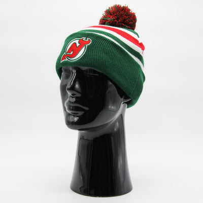 Mitchell & Ness NHL Stripe Pom Knit beanie NJ Devils green