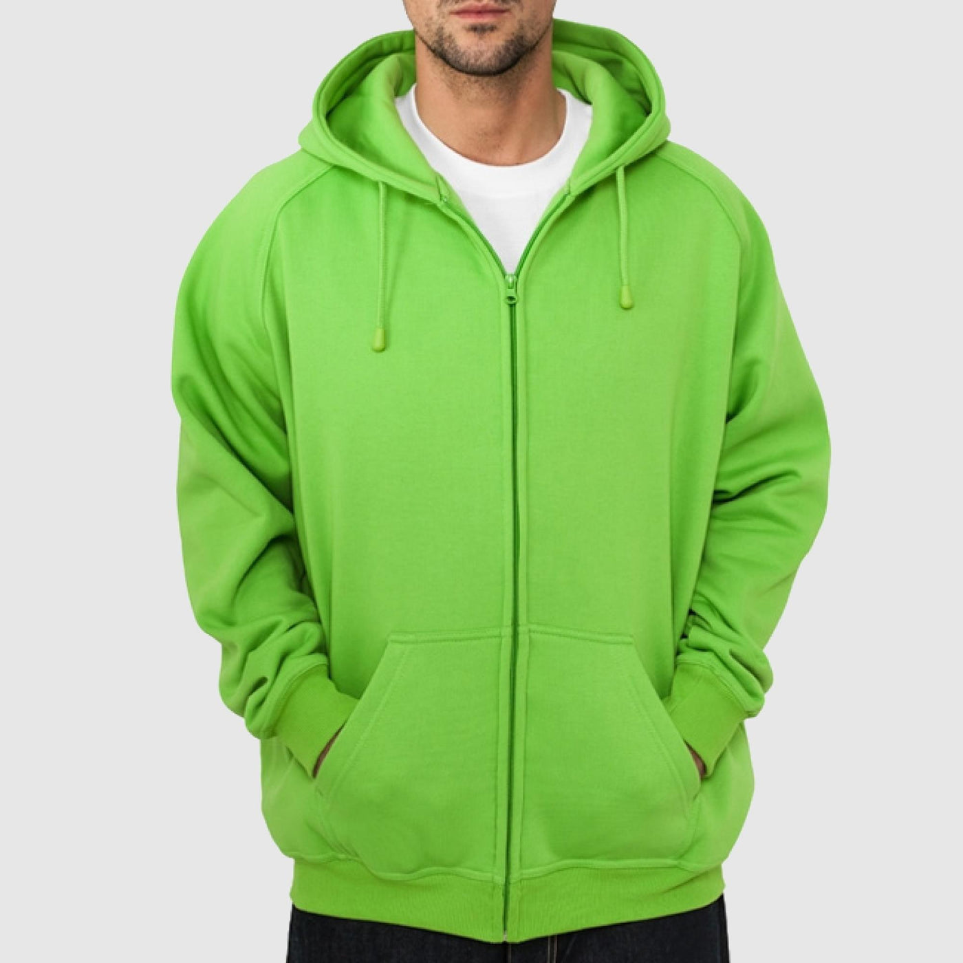 Urban Classics zip hoody limegreen - Shop-Tetuan