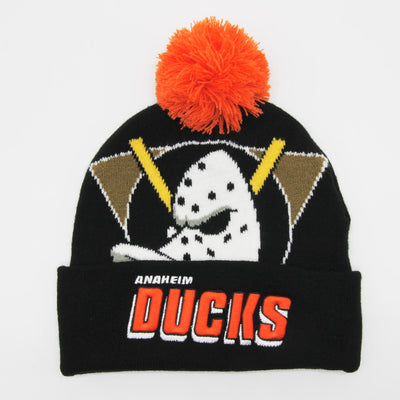 Mitchell & Ness NHL Punch Out Pom Knit beanie A Ducks black