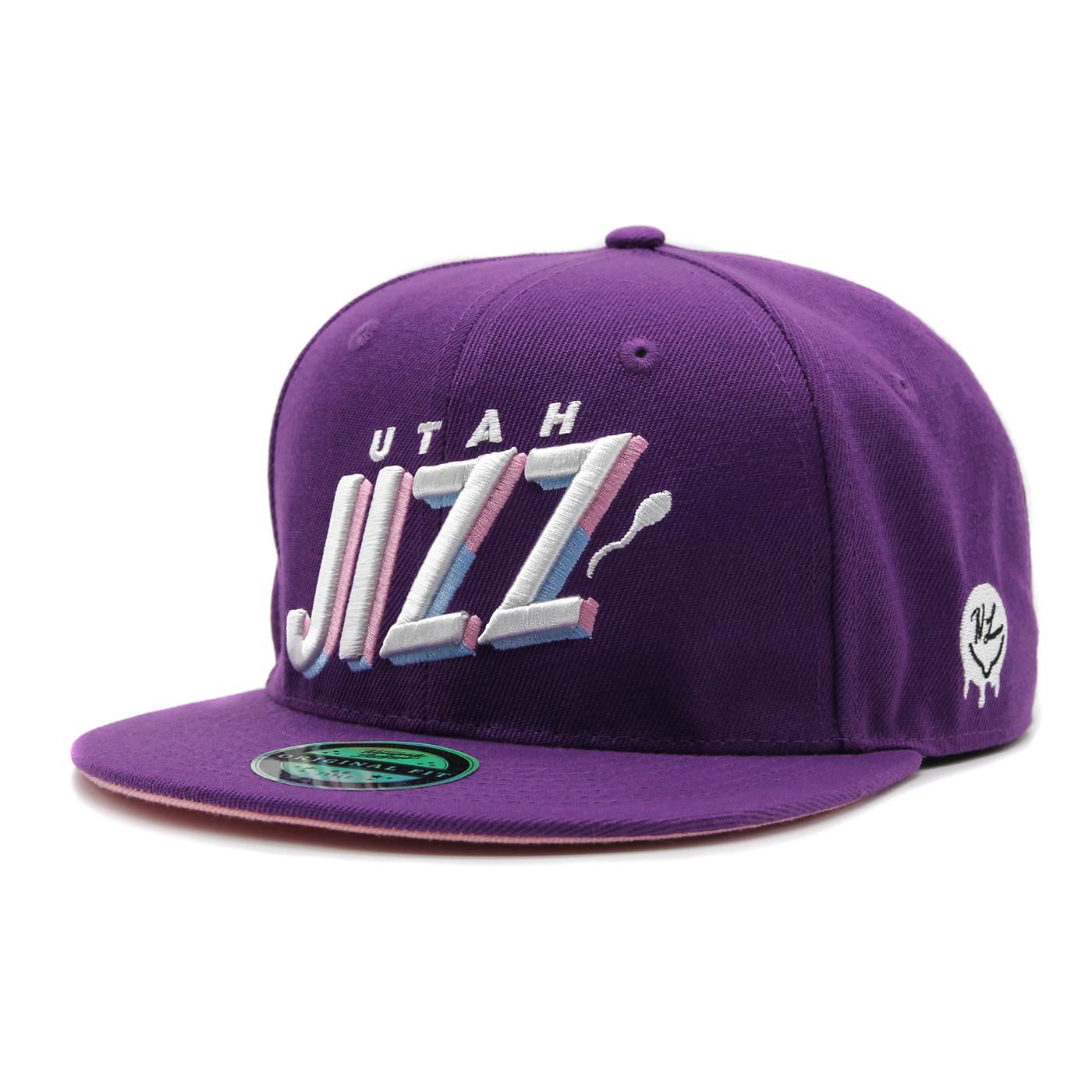 Naughty League Utah Jizz Text Logo fitted purple - Shop-Tetuan