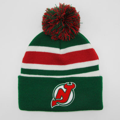 Mitchell & Ness NHL Stripe Pom Knit beanie NJ Devils green