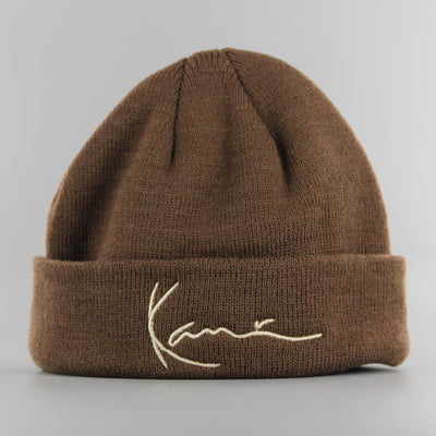 Karl Kani Signature Fine Rib Fisherman beanie brown