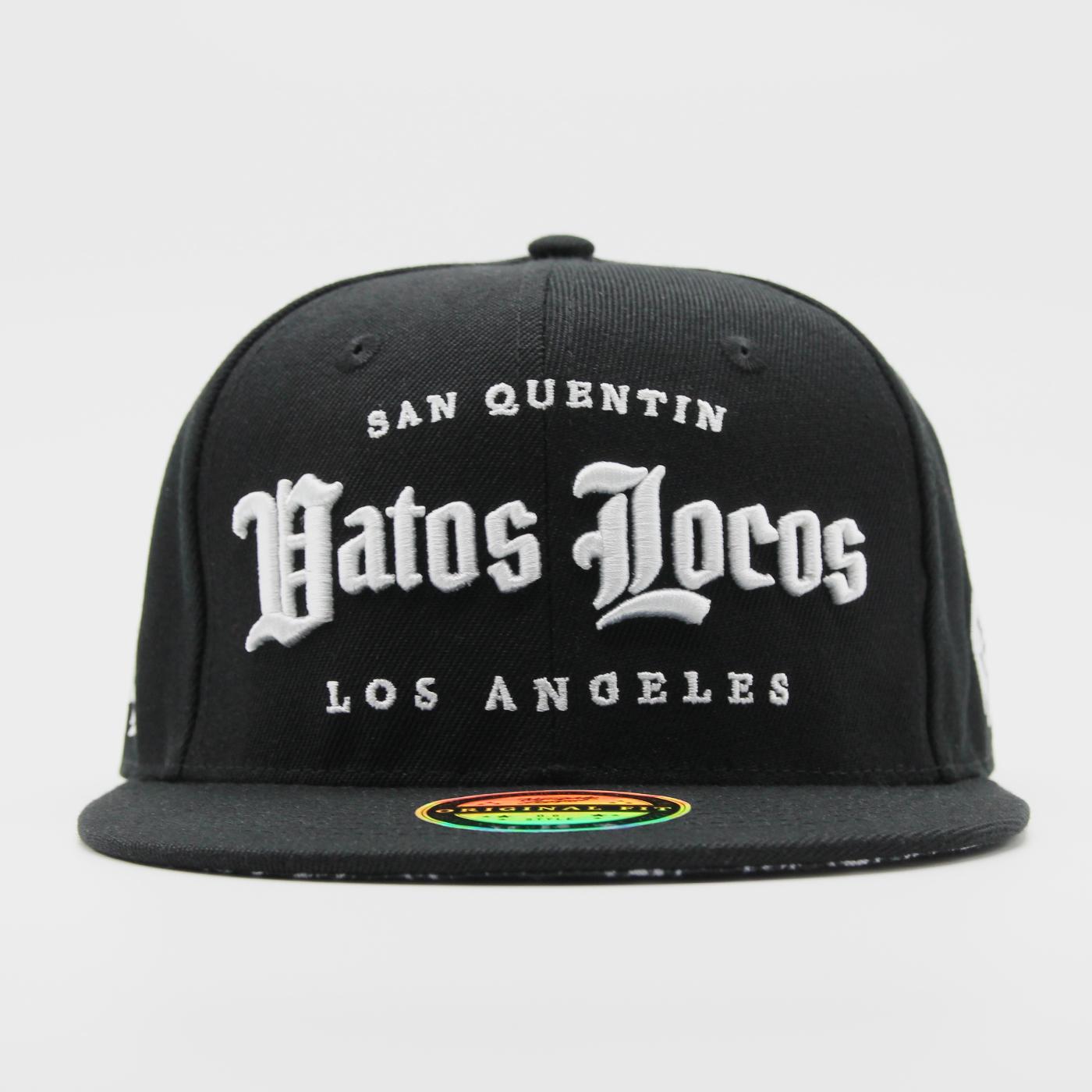 Naughty League San Quentin Vatos Locos Old English Logo snapback black - Shop-Tetuan