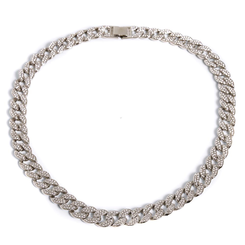 Urban Classics Heavy Necklace With Stones silver - Shop-Tetuan