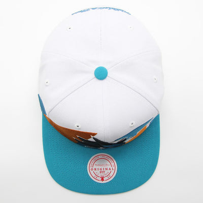 Mitchell & Ness NHL Vintage Sharktooth snapback SJ Sharks white/turquoise