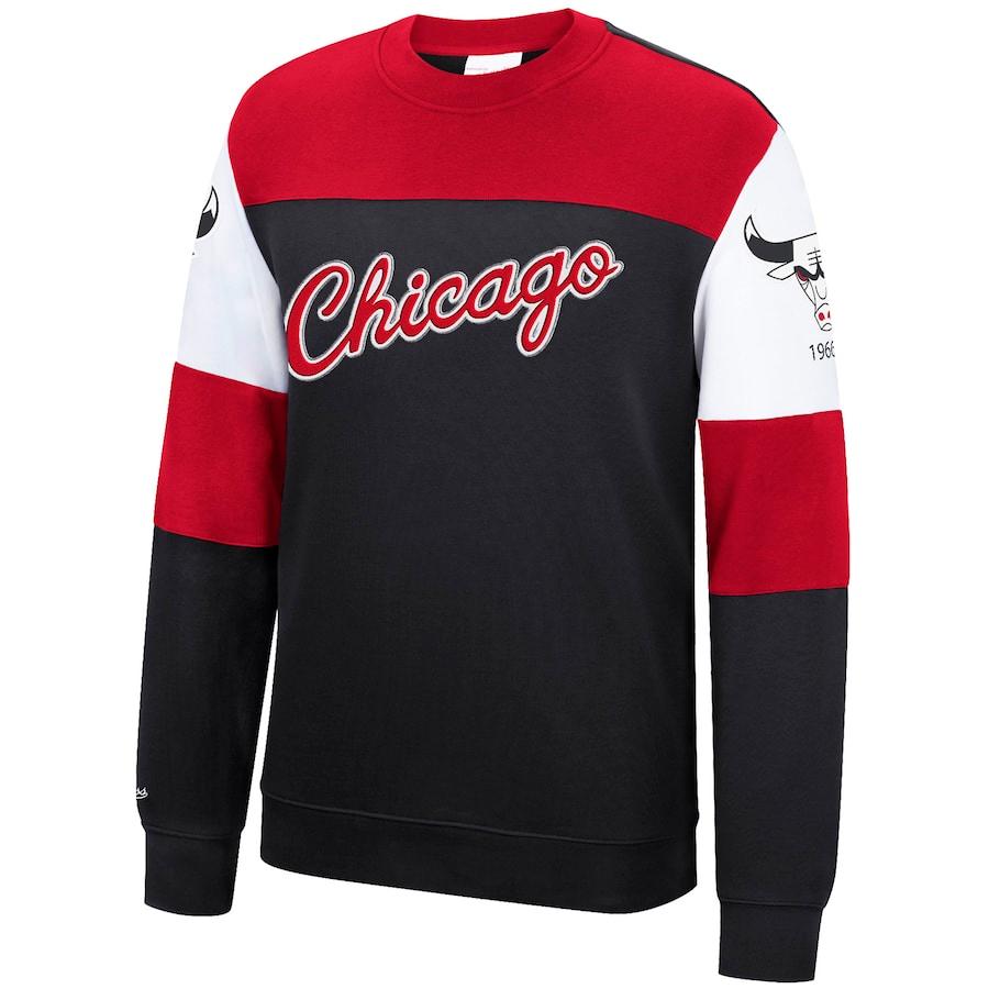 Mitchell & Ness Perfect Season Crew Fleece C Bulls black - Shop-Tetuan