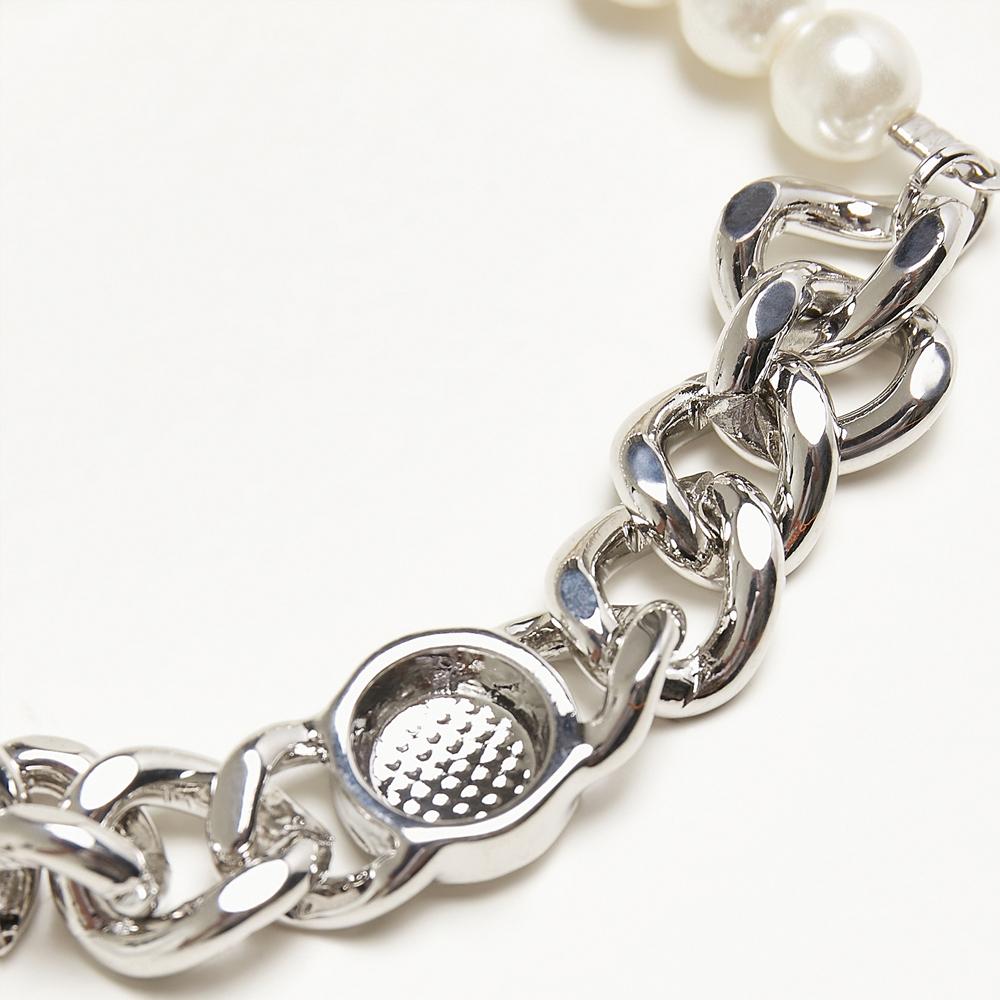 Urban Classics Pearl Flat Chain Bracelet silver - Shop-Tetuan