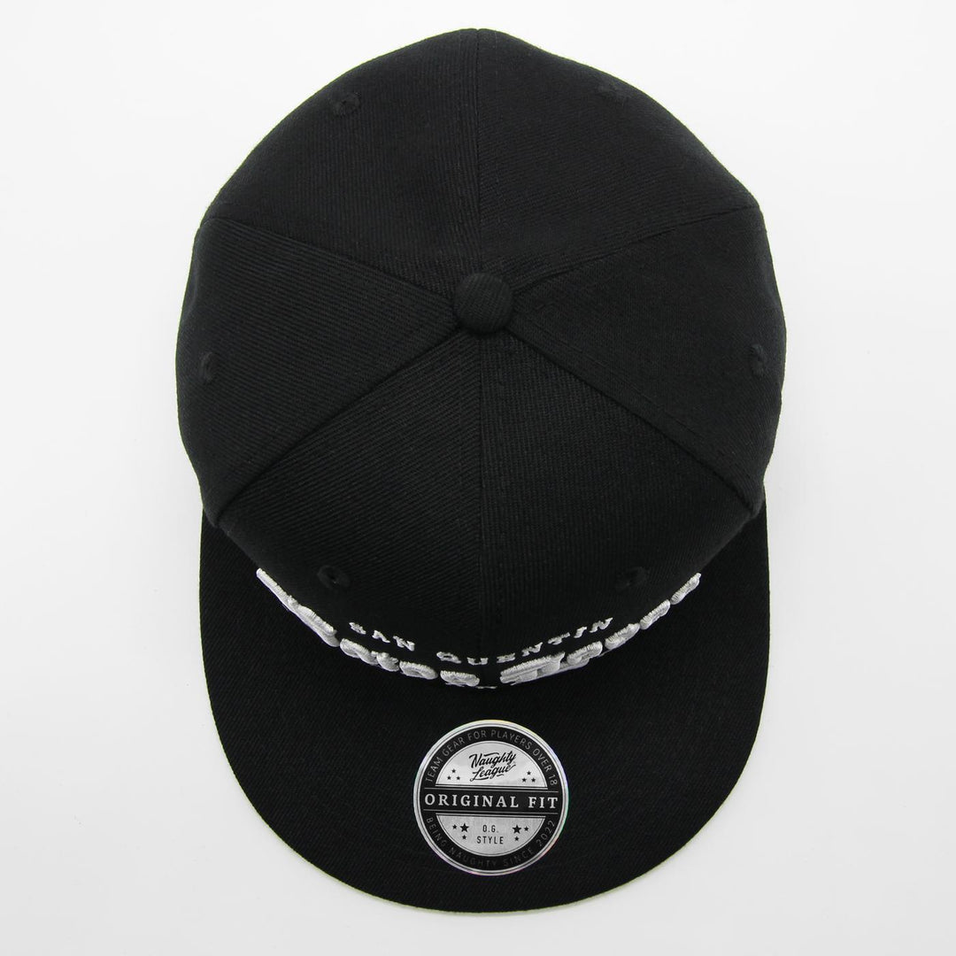 Naughty League San Quentin Vatos Locos Old English Logo fitted black - Shop-Tetuan