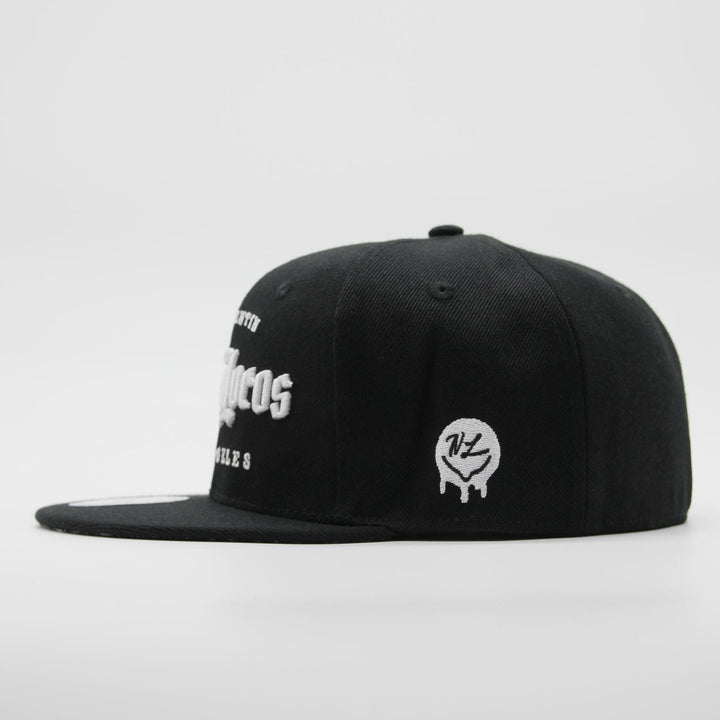 Naughty League San Quentin Vatos Locos Old English Logo fitted black - Shop-Tetuan