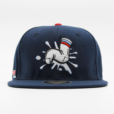 Naughty League Boston Wank Sox Splash Logo fitted navy - Shop-Tetuan