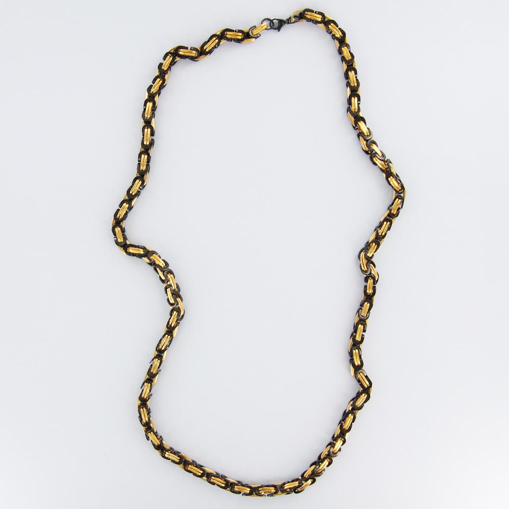 Oval U Link chain Necklace stainless steel gold/black