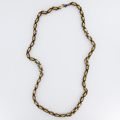 Oval U Link chain Necklace stainless steel gold/black