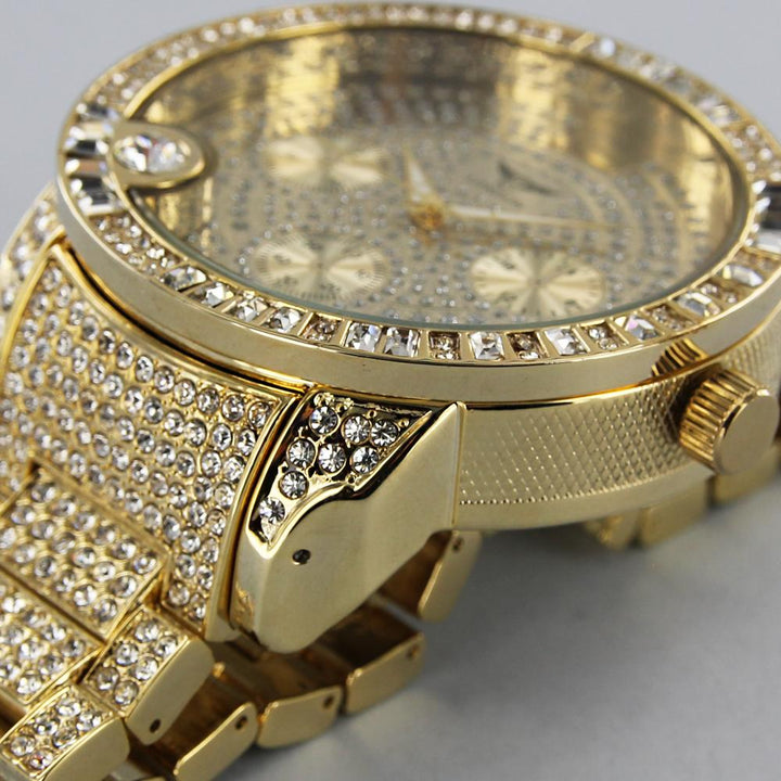 NY London Silver Crystals watch gold - Shop-Tetuan