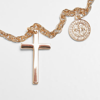 Urban Classics Mini Coin Cross Necklace gold - Shop-Tetuan